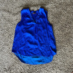 Sleeveless V-Neck Blue Women's Top